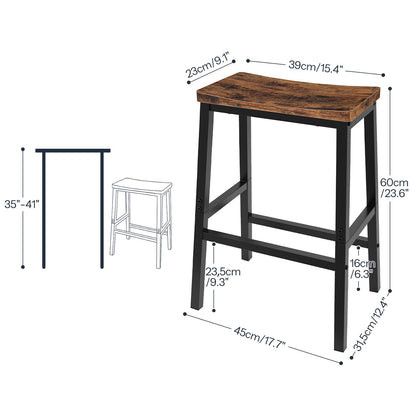 bar stools - rustic brown & black