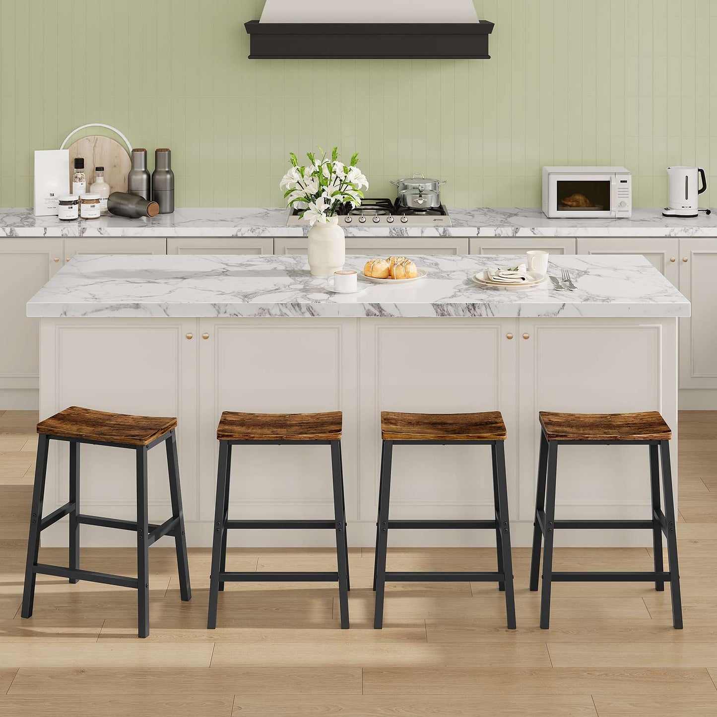 bar stools - rustic brown & black