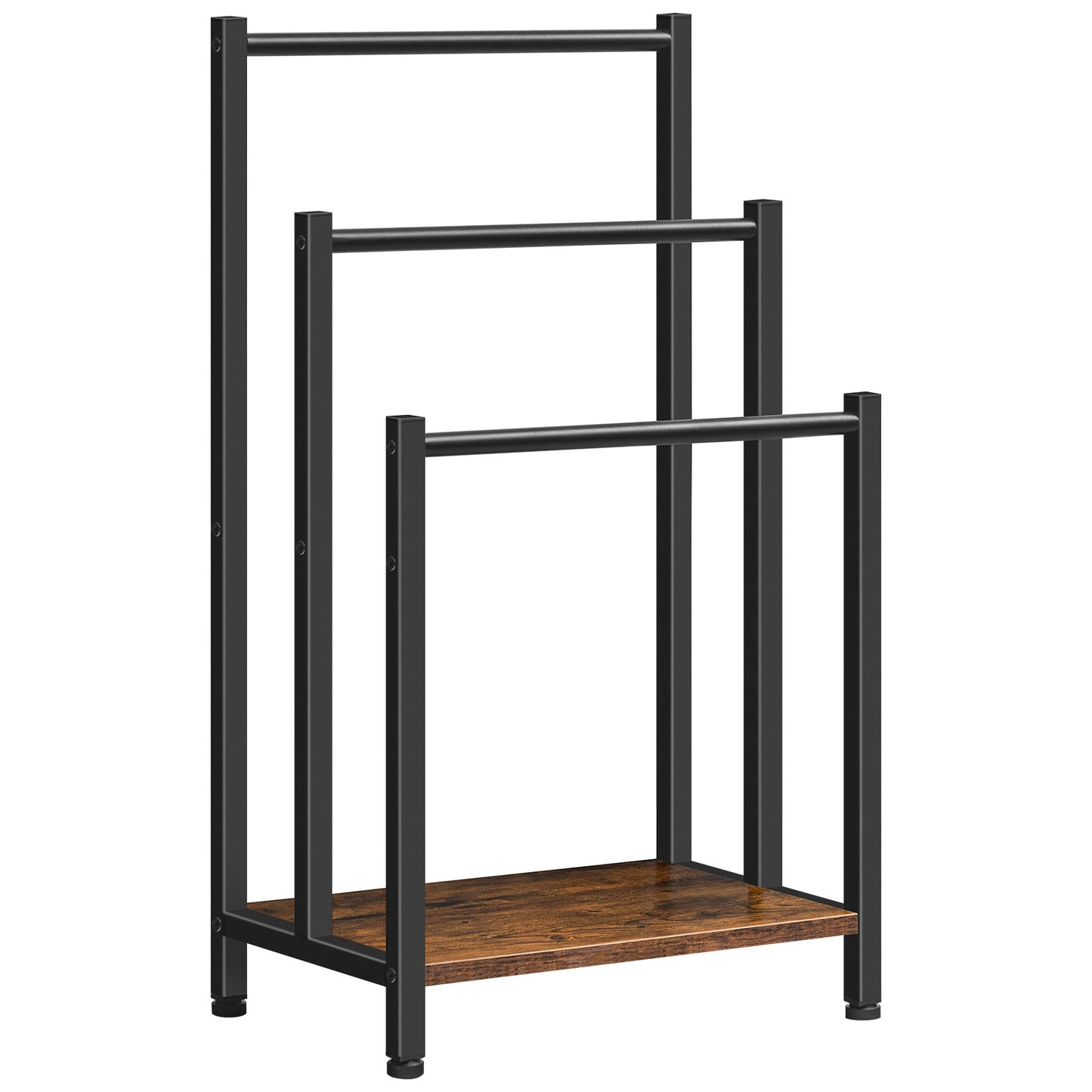 Freestanding Towel Rack - Rustic Brown & Black
