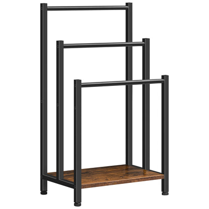 Freestanding Towel Rack - Rustic Brown & Black