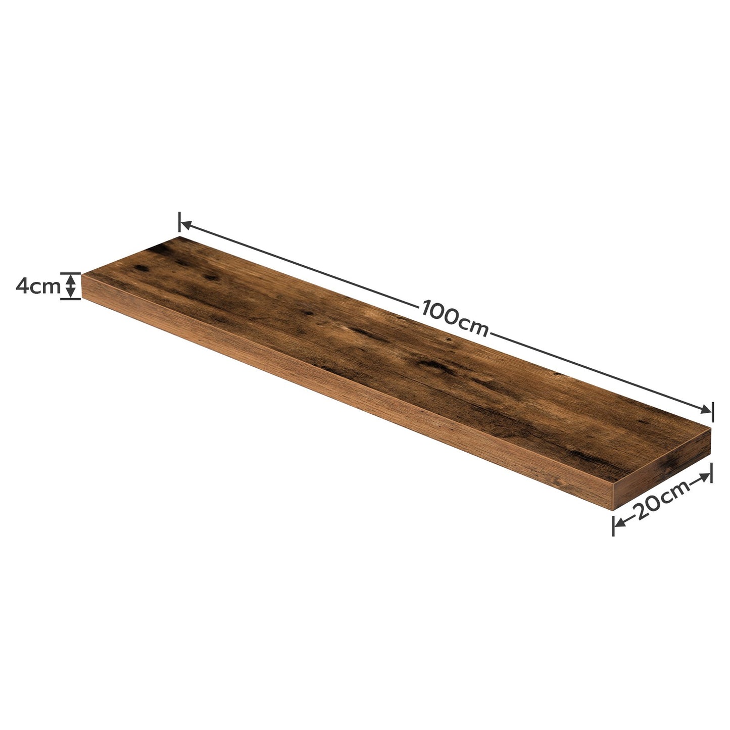 Floating shelves - rustic brown