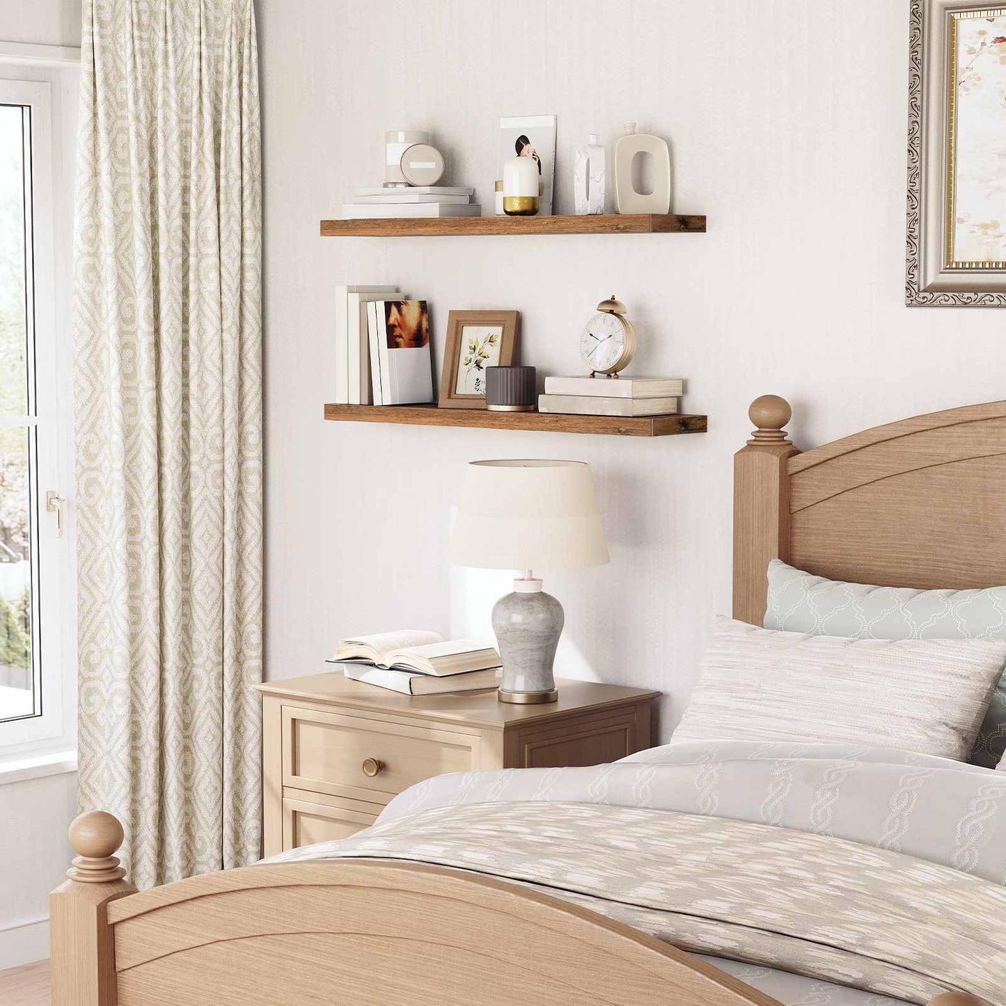 Floating shelves - rustic brown