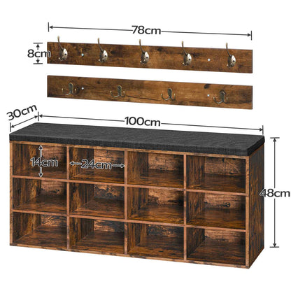 Shoe Storage Bench with Cushion