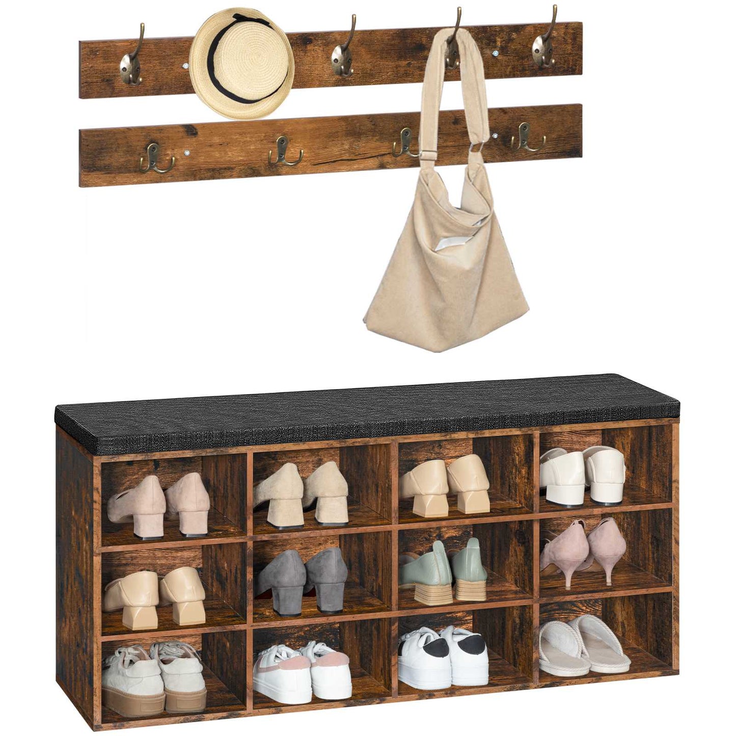 Shoe Storage Bench with Cushion