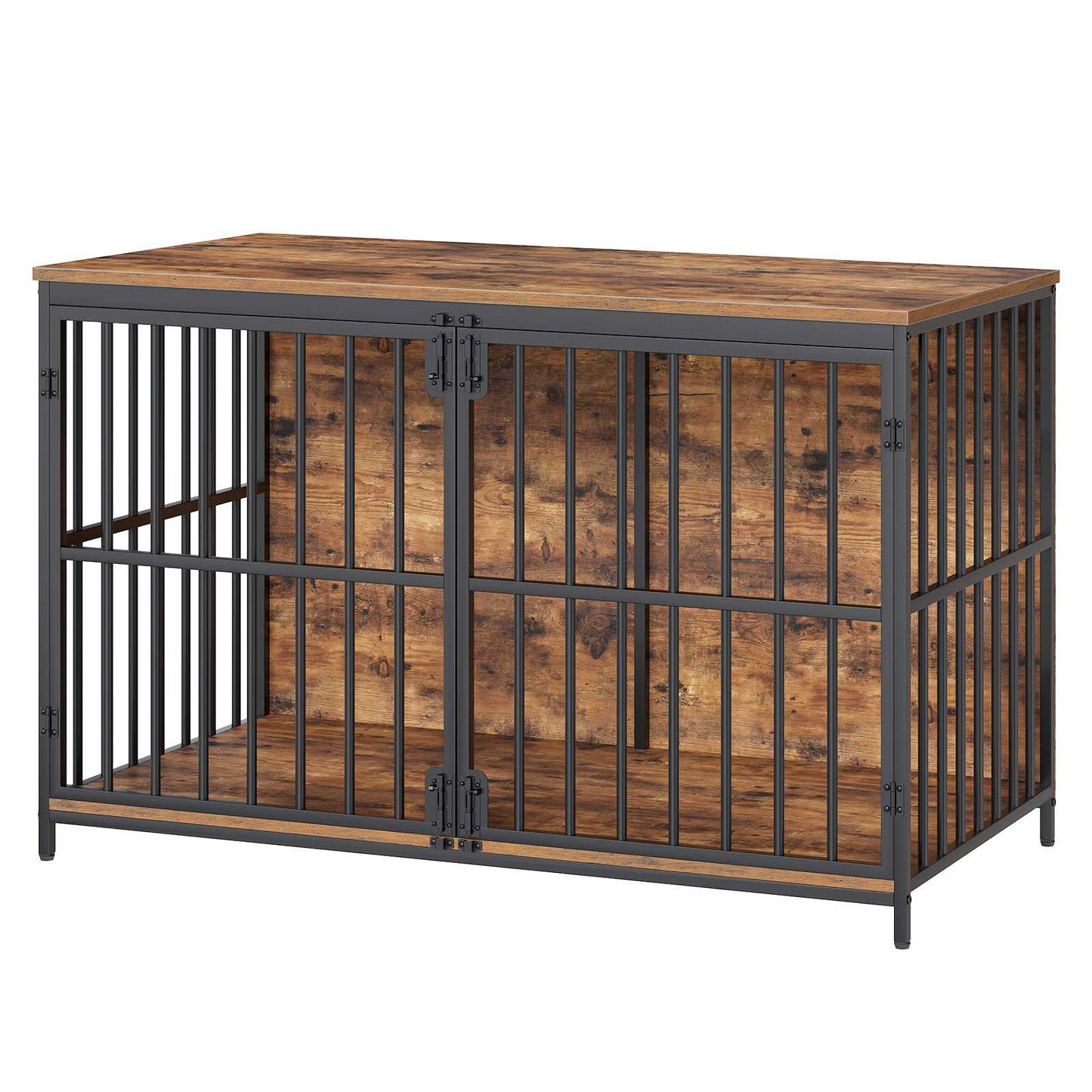 Dog Crate & Kennel - Rustic Brown & Black