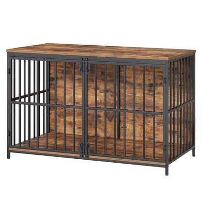 Dog Crate & Kennel - Rustic Brown & Black