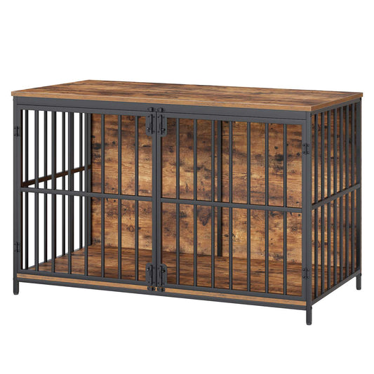 Dog Crate & Kennel - Rustic Brown & Black