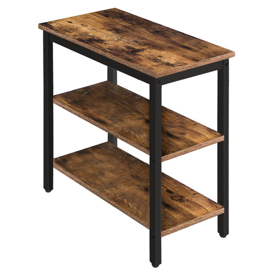 Side Table - rustic brown & black