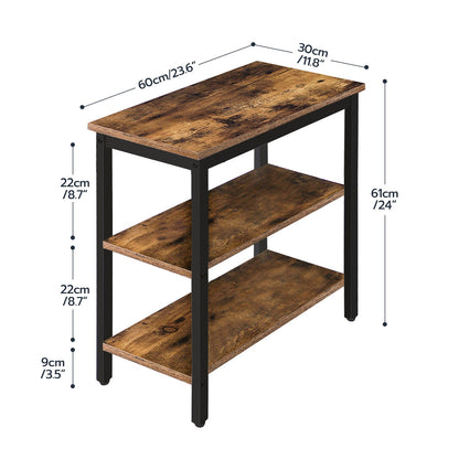 Side Table - rustic brown & black