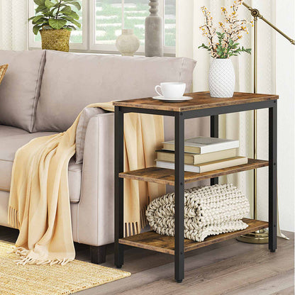 Side Table - rustic brown & black