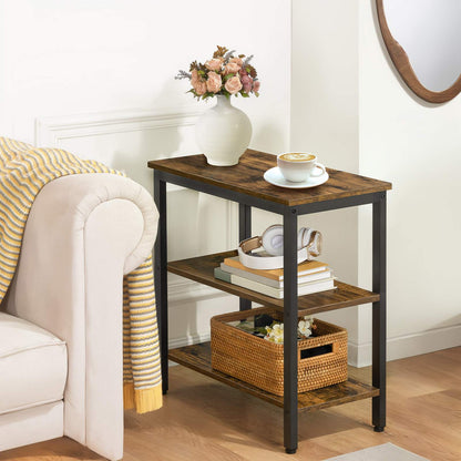 Side Table - rustic brown & black