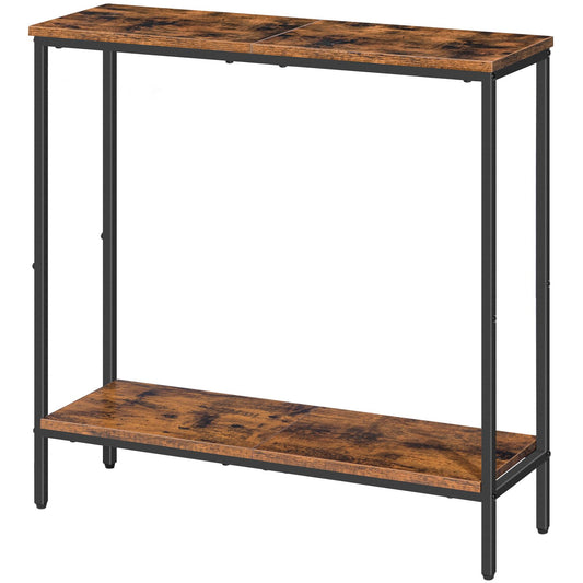 Console Table - rustic brown & black