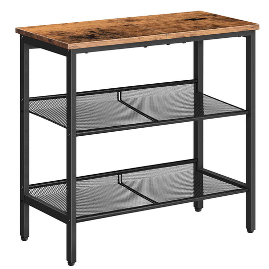 side table - rustic brown & black