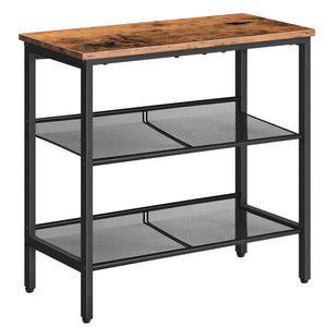 side table - rustic brown & black