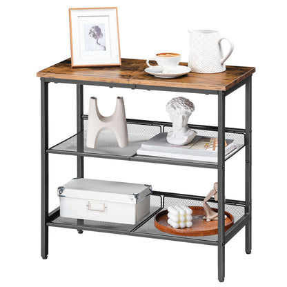side table - rustic brown & black