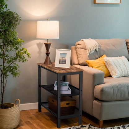 side table - rustic brown & black