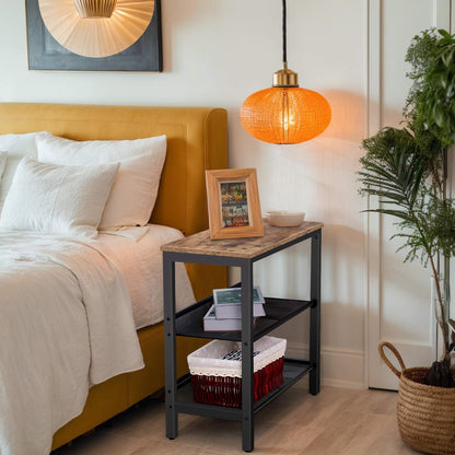 side table - rustic brown & black