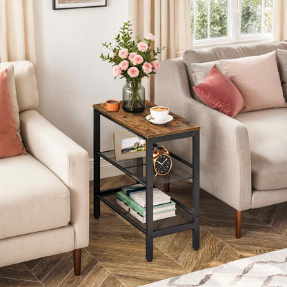 side table - rustic brown & black