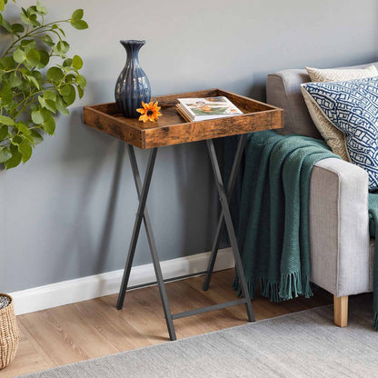 tv tray table - rustic brown