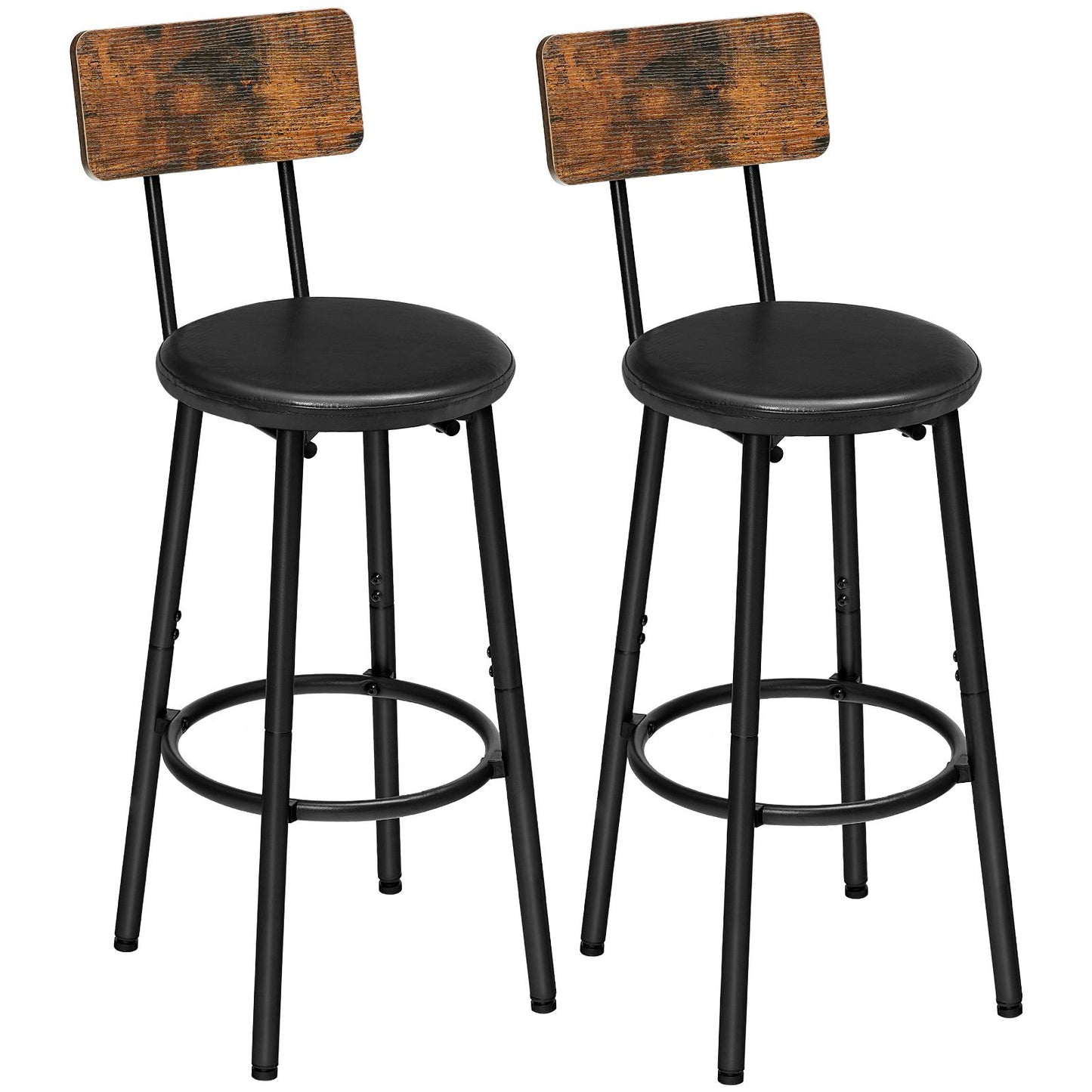 Bar Stools - Rustic Brown & Black