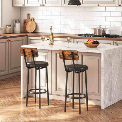Bar Stools - Rustic Brown & Black