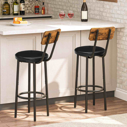 Bar Stools - Rustic Brown & Black