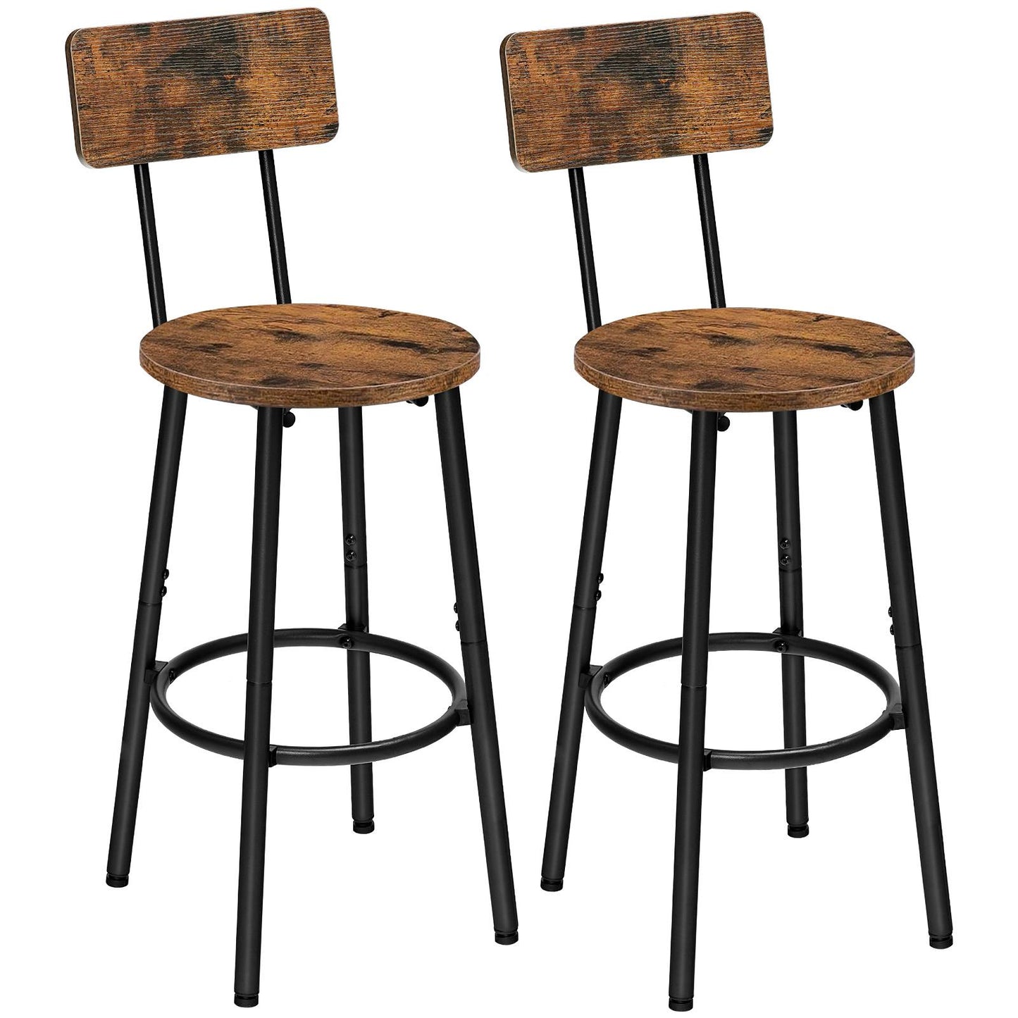 Bar Stools - Rustic Brown & Black