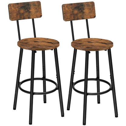Bar Stools - Rustic Brown & Black