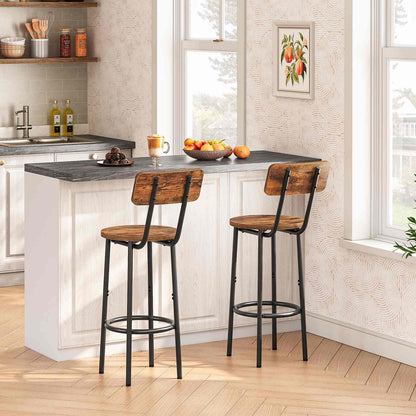 Bar Stools - Rustic Brown & Black