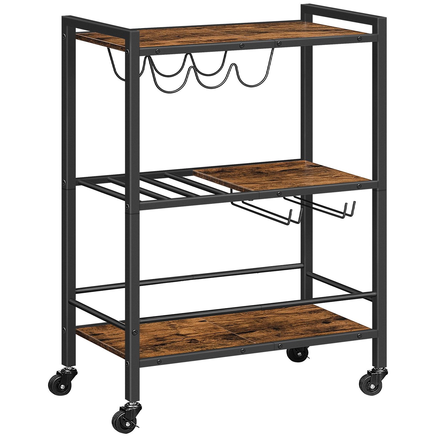 bar cart for the home - rustic brown