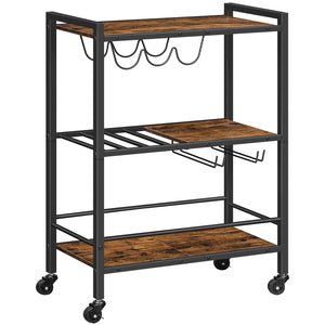 bar cart for the home - rustic brown