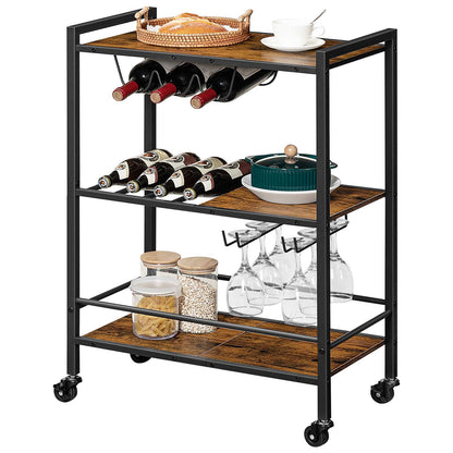 bar cart for the home - rustic brown