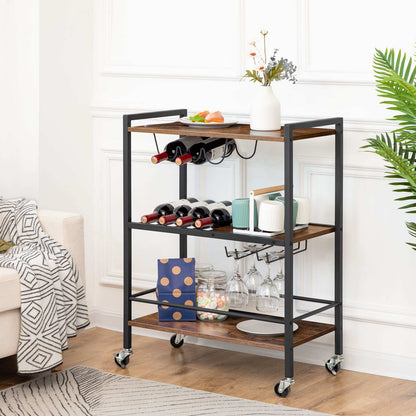 bar cart for the home - rustic brown