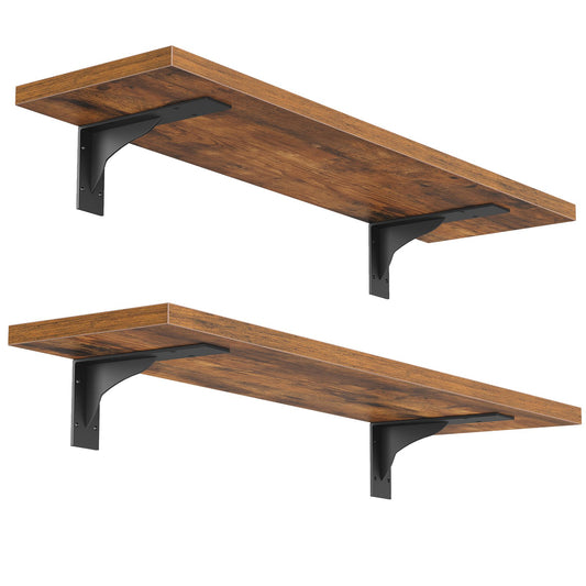 Floating Shelves for Wall - Rustic Brown & Black