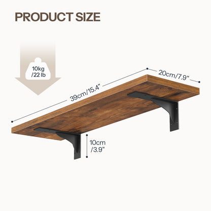 Floating Shelves for Wall - Rustic Brown & Black