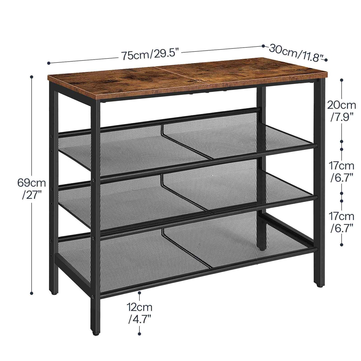 Shoe rack - rustic brown
