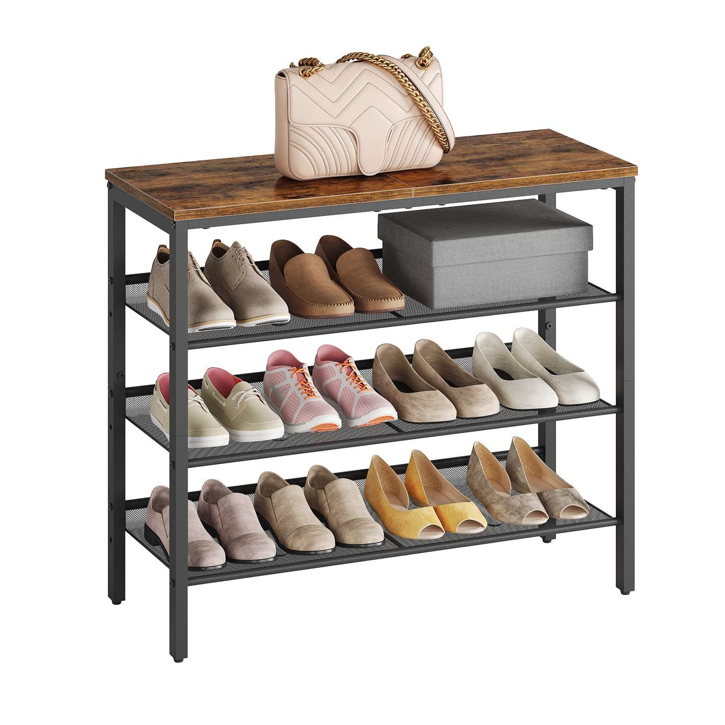 Shoe rack - rustic brown