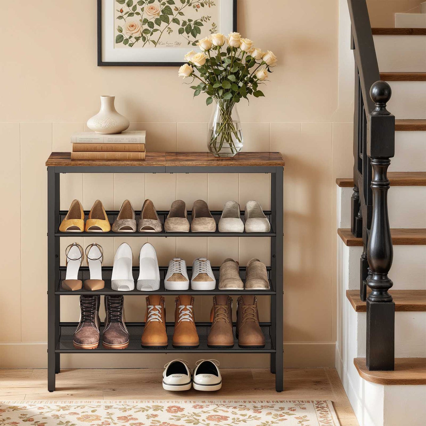 Shoe rack - rustic brown