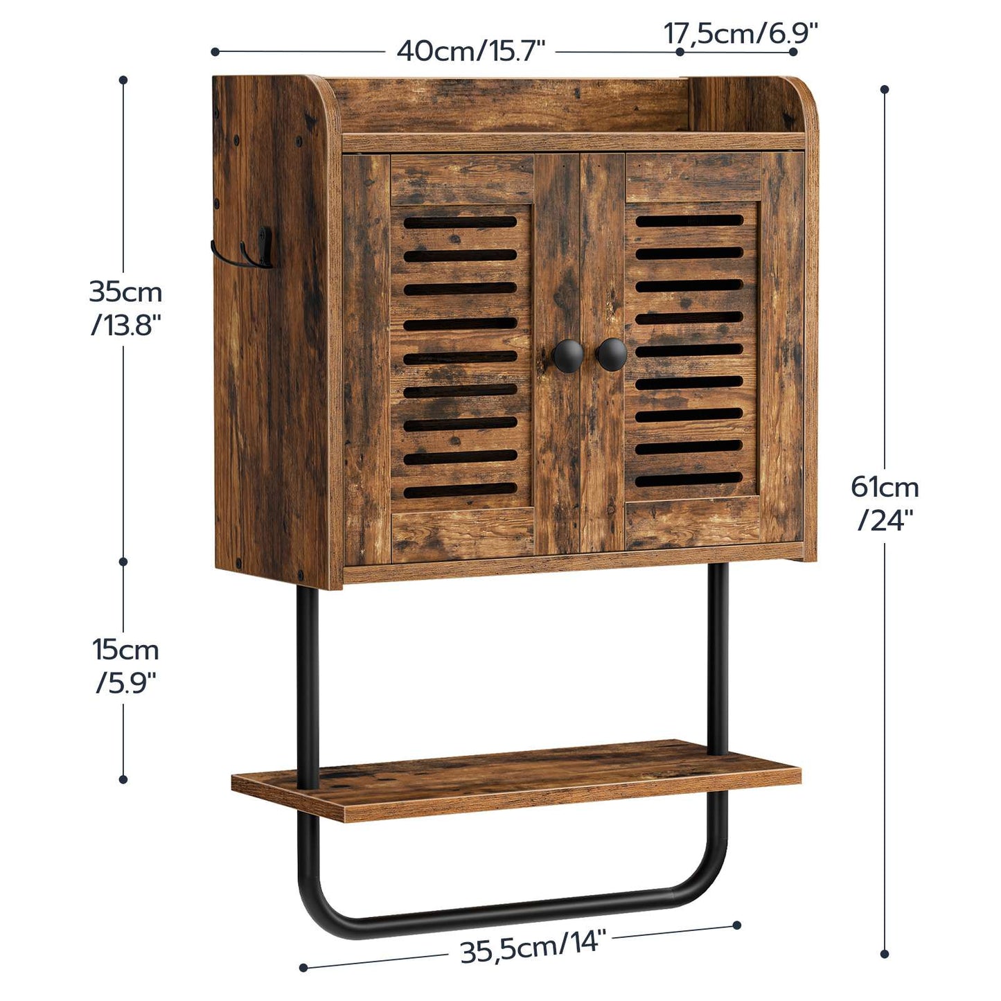medicine cabinet - rustic brown