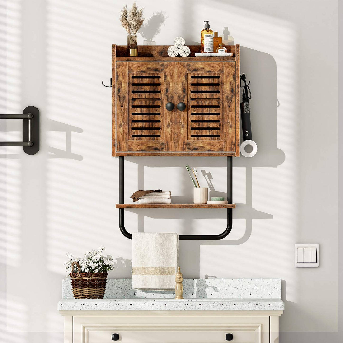 medicine cabinet - rustic brown