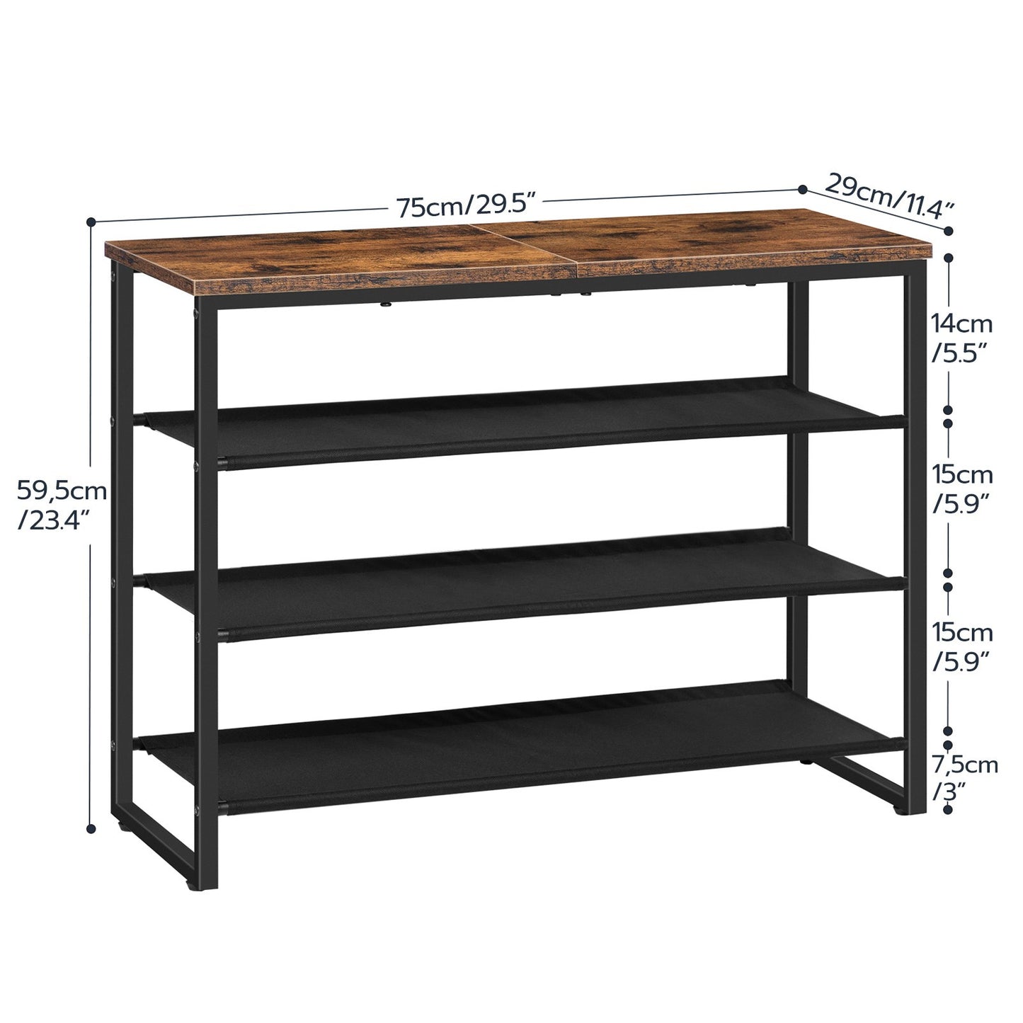 Shoe Rack - Rustic Brown