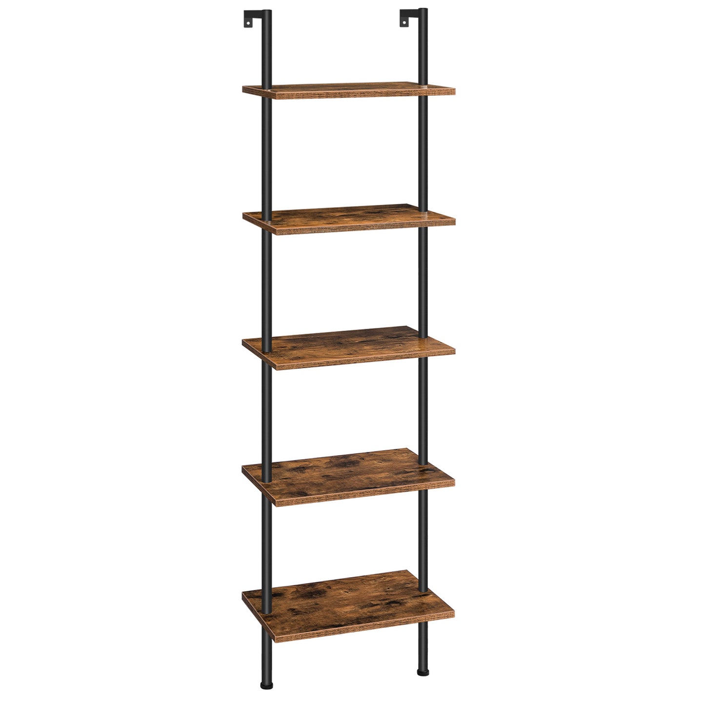 DIY Ladder Shelf - Rustic Brown & Black