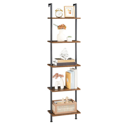 DIY Ladder Shelf - Rustic Brown & Black