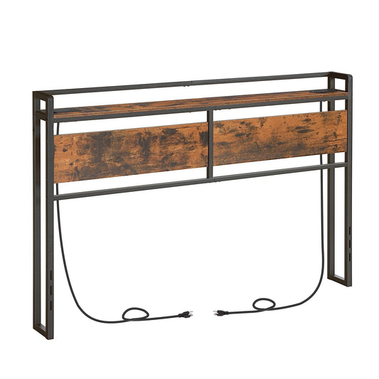 Queen Size Storage Rack - Rustic Brown & Black