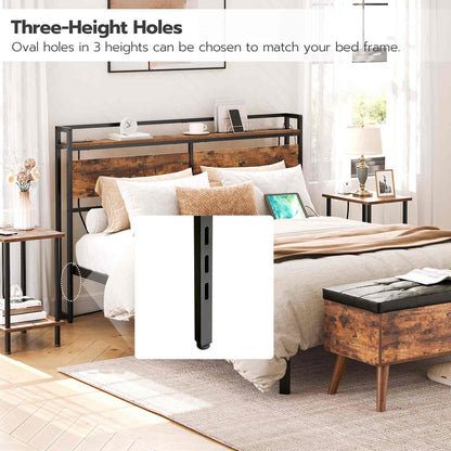 Queen Size Storage Rack - Rustic Brown & Black