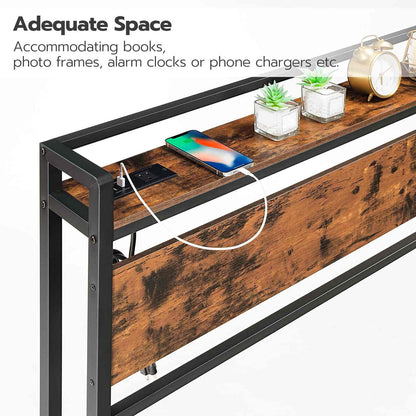 Queen Size Storage Rack - Rustic Brown & Black