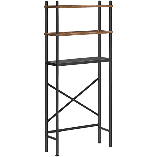 Over The Toilet Storage - Rustic Brown & Black