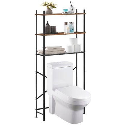 Over The Toilet Storage - Rustic Brown & Black