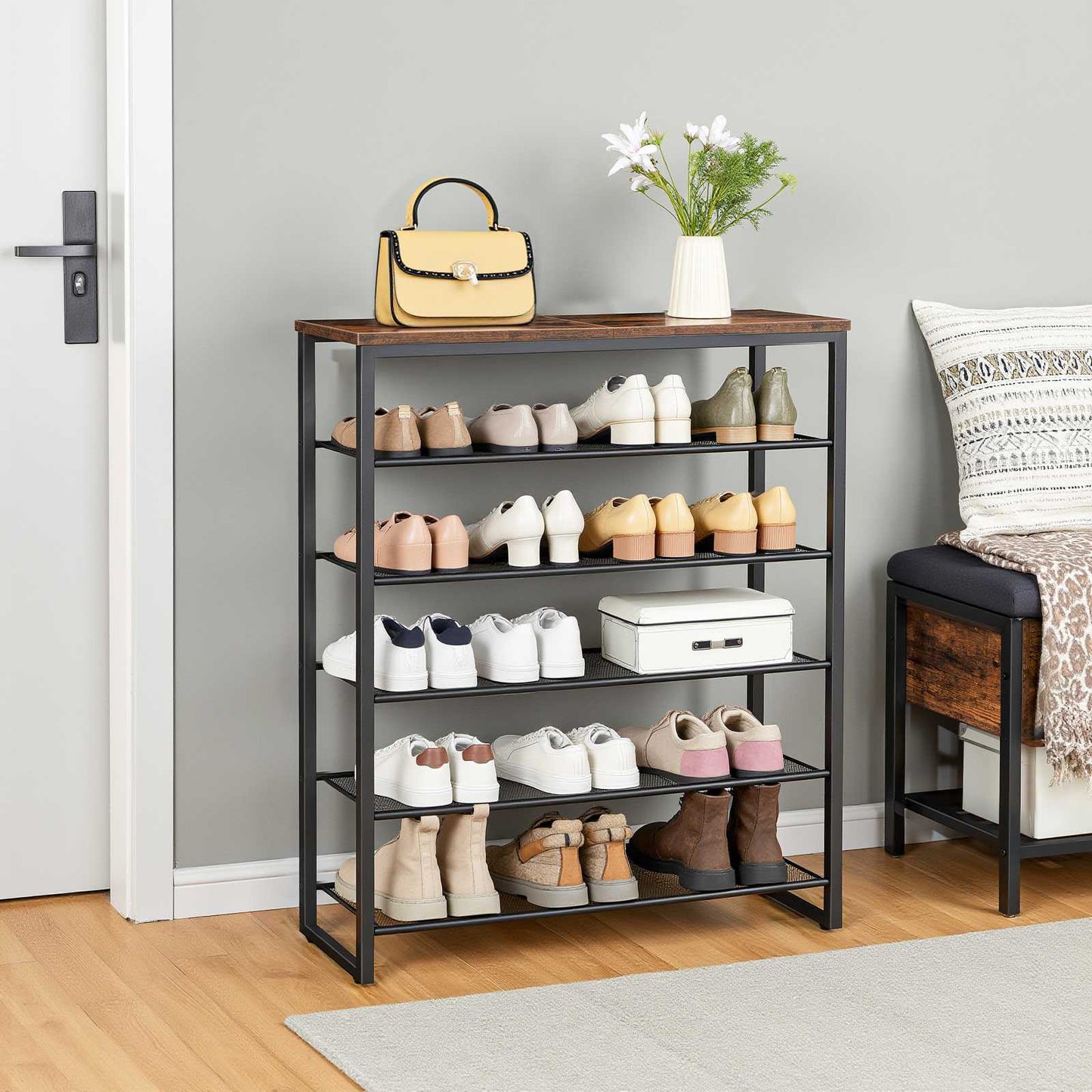 Shoe Rack - Rustic Brown
