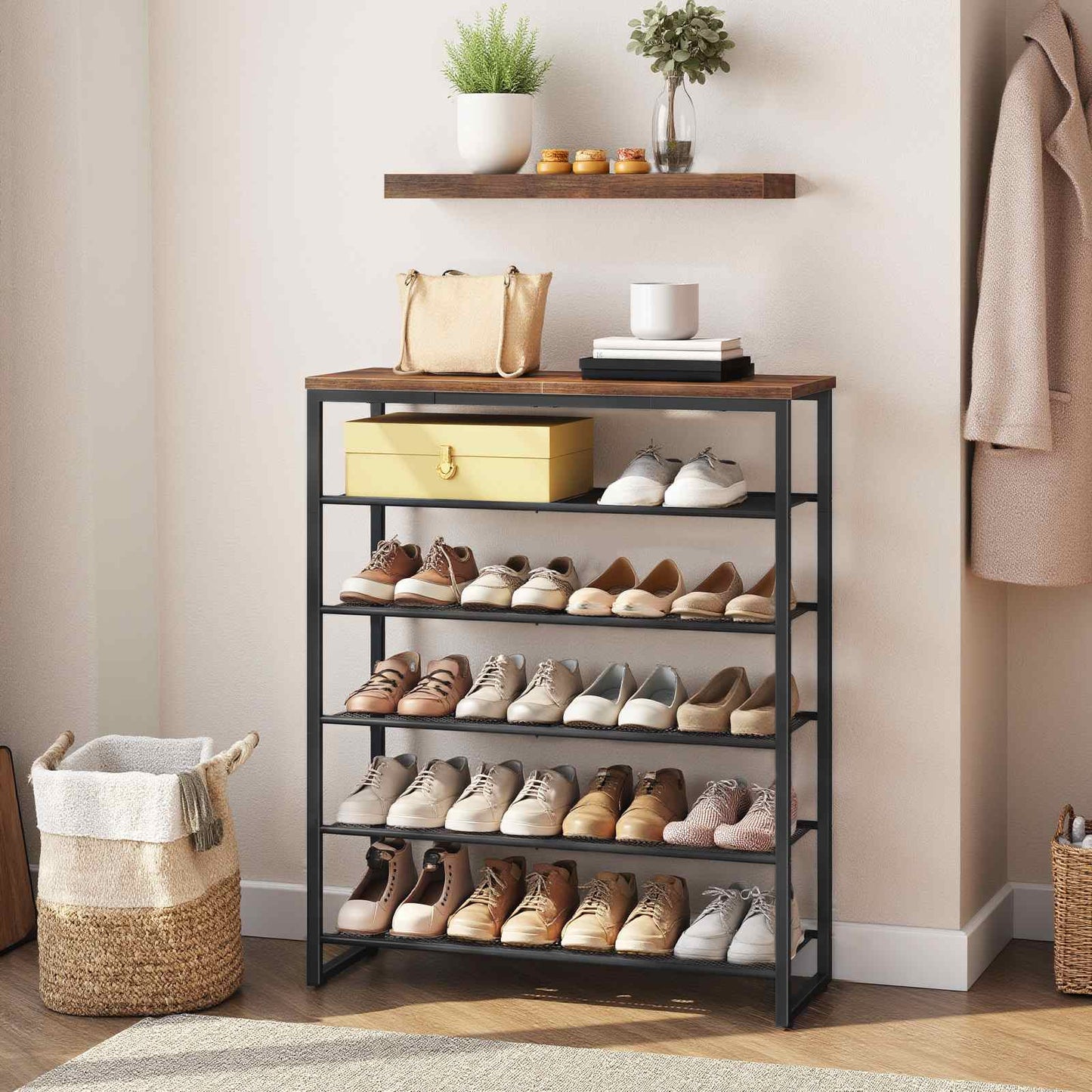 Shoe Rack - Rustic Brown
